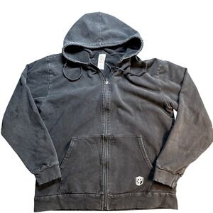 Born Primitive Athletic Driven Patriot Inspired Black/Dark Gray Zip Hoodie Large